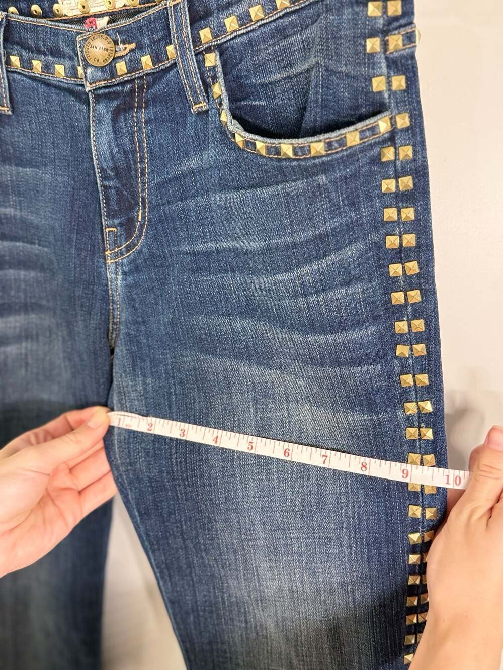 New Current/Elliott The Stiletto Studded Skinny Jeans Size 26 - Picture 10 of 10